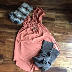 Double V High-low dress